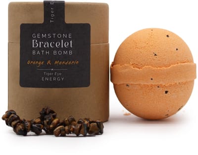 Tijgeroog Edelsteen Armband Badbom - Badbom Giftset - Wellness & Energie in Één Cadeau
