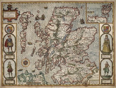 1000 Stukken Legpuzzel: Historische Kaart van Schotland 1610 - Groot Formaat 66x50 cm