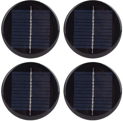Dailygoody - 6V 80mm Rond Zonnepaneel - 4 Stuks - Efficiënt en Draagbaar Polycrystalline Silicon