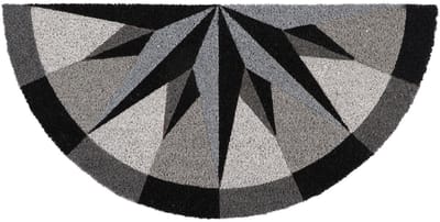 Luance Cozy Step Deurmat - anti slip - half maan - windroos print - 75 x 37 cm - buiten - schoonloopmat