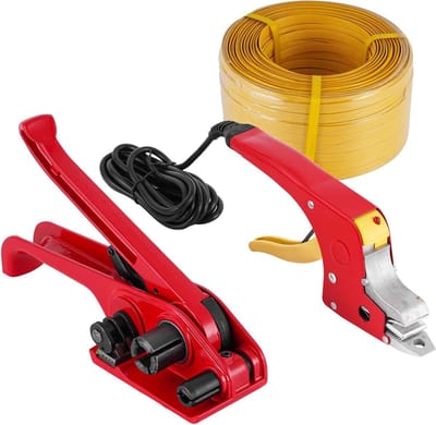Omsnoeringsapparaat Set - Verpakkingstape Machine - Goederen Verpakken - Elektrisch Smelten Zonder Gespen - 13-19 mm - Grijs