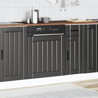 vidaXL - Vaatwaspaneel - Lucca - bewerkt - hout - zwart
