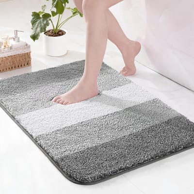 Badkamermat - 40*60 cm - Zacht en absorberend - Microvezelmat - Geschikt voor woonkamer of badkamer - Gemakkelijk schoon te maken - Lichtgrijs