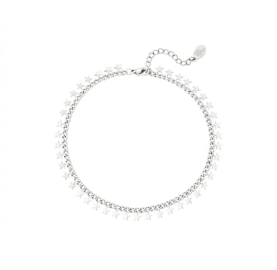 Yehwang armband - Sterren - Stainless steel - 19cm - Zilverkleurig