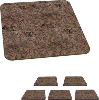 Onderzetters voor glazen - Graniet - Vintage - Industrieel - Patronen - 10x10 cm - Glasonderzetters - 6 stuks