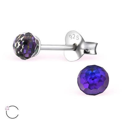 Montebello Oorbellen Paz Helio - 925 Zilver - Swarovski - Ø4mm