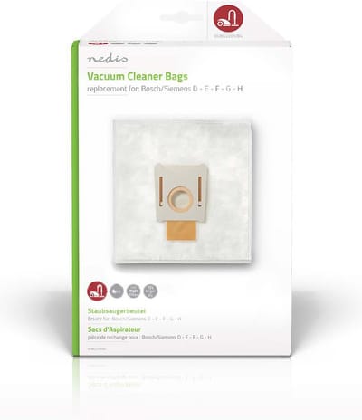 Nedis Stofzuigerzak - 4 Stuks - Synthetisch - Meest verkocht voor: Bosch / Siemens - Wit