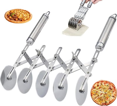 Gebak Cutter Wiel Uitbreidbaar 5 Wiel Gebak Cutter Rvs Multi-Ronde Pasta Cutter Wiel Gebak Wheel Cutter, Gebak Wiel, Gebak Cutter, Gebak Cutter Tool