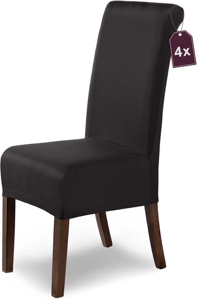 Famanu – Stoelhoes Set van 4 Elastische Stoelhoezen/Stoelbekleding Vrijdragende Stoelen/Microvezel Spanhoes met Elastische Band Elegante Stoelhoezen