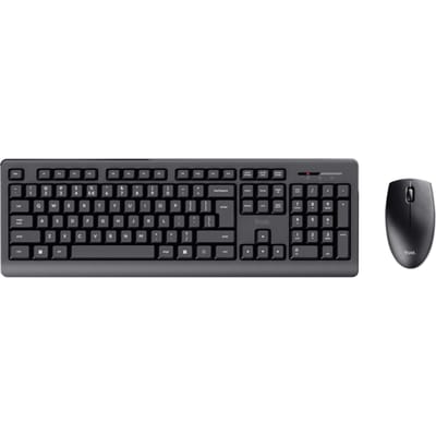Trust Primo - Draadloos Toetsenbord en Muis Set - Stille Toetsen - Morsbestendig - QWERTY US - Zwart