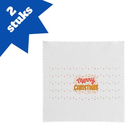 Akyol - kerst merry christmas brillendoekjes - Kerstmis - kerst beker - winter - kerst - christmas - kerst cadeau - 17,8 bij 17,8 cm - 2 stuks