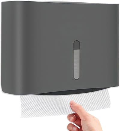 Dailygoods- Handdoekdispenser wandmontage - Papieren dispenser - Kleefmontage - Hygiënisch design - 278 x 102 x 215 mm - Ruimtebesparend - Papierdoekhouder