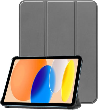 Hoesje - Geschikt voor Apple iPad A16/A18 (2025/2026) - 11 inch (11e & 12e generatie) - Dun & Stevig - Trifold Bookcase - Hard Cover - Hardcover Book Case - Tablet Hoes - Grijs