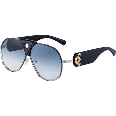 Lunettes de Soleil Surdimensionnées de Luxe pour Femmes Style Aviateur Sans Monture Lunettes de Soleil Designer Mode Protection UV400 Sunglasses Only