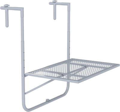 Verstelbare Inklapbare Balkonhangtafel - Metalen Wandmontage Bureau voor Terras en Tuin