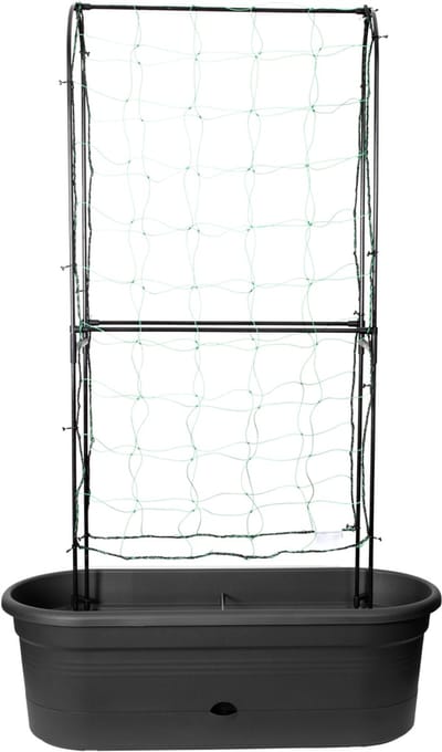Elho Green Basics Veggie Wall 80 - Kweekbak - Verticaal Tuinieren - 100% Gerecycled Plastic - Ø 77.5 x H 26.0 cm - Living black
