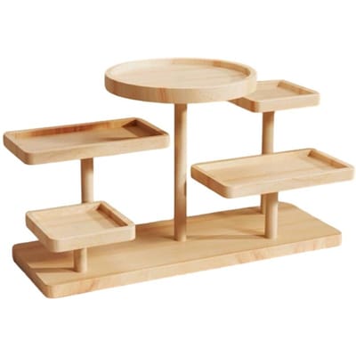 Veelzijdig Houten Ladderrek Meertraps Display Opbergrek Massief Hout Sieraden Display Stand Cosmetica Poppen Opbergrek