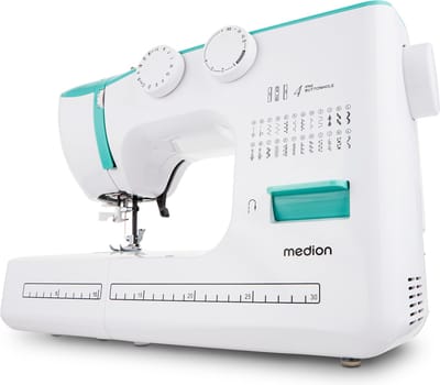 MEDION naaimachine met vrije arm SM60 (60 watt, 60 verschillende steekpatronen met knoopsgaten, led-naailampje, automatische draadinrijger, achteruitrijgknop, draadafsnijder, MD10689)