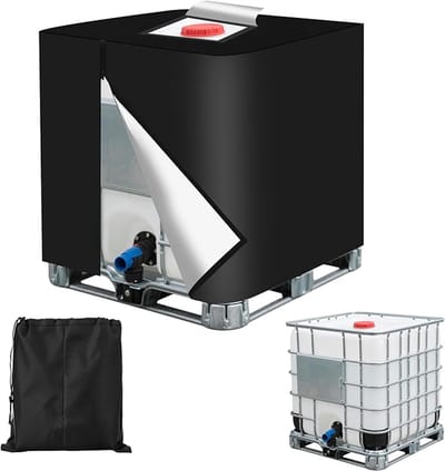 Famanu - IBC tankafdekking 1000L 420D waterdicht uv-afdekzeil zwart