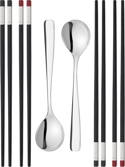 Eetstokjes Set - Chopsticks - Aziatisch Eten - Vaatwasmachinebestendig - 26 Centimeter - Zilver