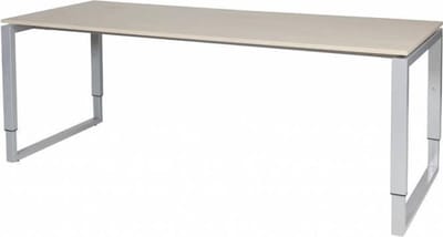 Verstelbaar Bureau - Domino Plus 200x80 Eiken - alu frame