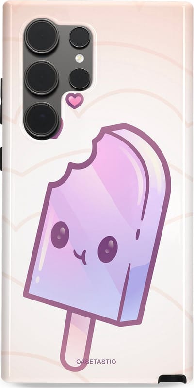 Casetastic Hoesje Geschikt voor Samsung S24 Ultra - Stijlvolle Beschermende Duo-layer Case - Zacht Paars IJs