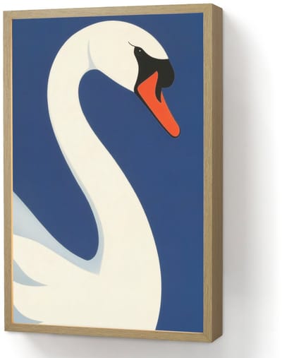 Wandlamp 40x60 cm - Oplaadbaar - Zwaan - Wit - Snavel - Illustratie - Wandlampen binnen woonkamer - Slaapkamer lamp - Decoratieve nachtlamp - Vloerlamp draadloos