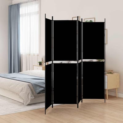 vidaXL - Kamerscherm - met - 4 - panelen - 200x200 - cm - stof - zwart