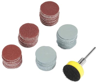 100 Stuks 50mm Ronde Schuurpads met Gemengde Korrel voor Polijsten en Schuren, Inclusief 180P, 240P, 1500P, 3000P Schuurdiscs voor Diverse Toepassingen