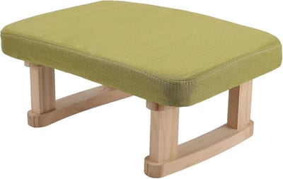 Kleine Houten Voetenbank met Zachte Bekleding en Stevige Poten - Compact Poef voor Woonkamer of Slaapkamer