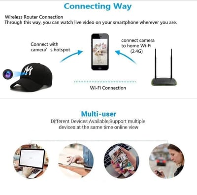 Spy camera cap full HD Motion Dection - Wifi - App