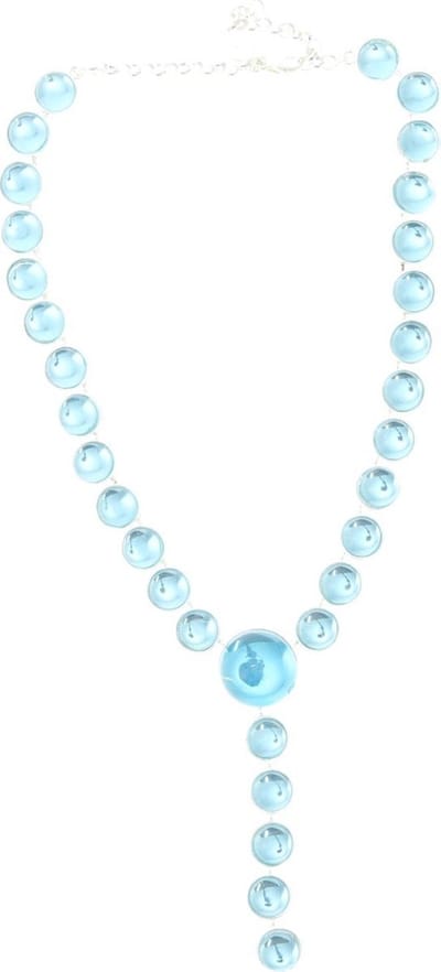 Behave Dames Ketting Zilver Kleur met Blauwe Stenen en Hanger 44 cm – Nikkelvrij Handgemaakt