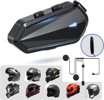 White-Label® Motorhelm Headset - Intercom - Bluetooth -Zwart