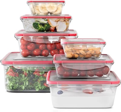 Famanu – Set van 7 voedselcontainers met 100% lekvrij deksel, vaatwasmachine-, magnetron- en vriezerbestendig, ideaal voor lunch en maaltijdprep
