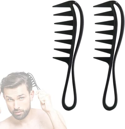 Kam met tanden - Haarkam - Haarstyling - Antistatisch en duurzaam - 2 stuks - Zwart
