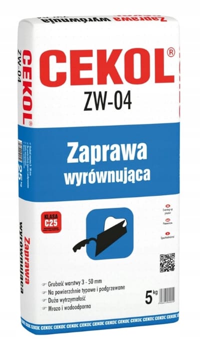 Cekol ZW Serie - Egaliseermortel - 5kg - Voor Binnen & Buiten - Geschikt voor Vloerverwarming