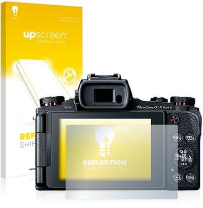 upscreen - Screenprotector voor Canon PowerShot G1 X Mark III - Folie Beschermfolie anti glare matte