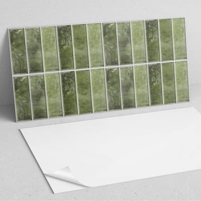 Coloray Wandpanelen Zelfklevend - Geometrisch tegelpatroon PVC Wandpaneel - 100 cm x 50 cm - Groente Wandbekleding Zelfklevend - 1 stuk - Texturen Wandpanelen Zelfklevend - Keuken Wandpanelen - Wandpanelen Badkamer