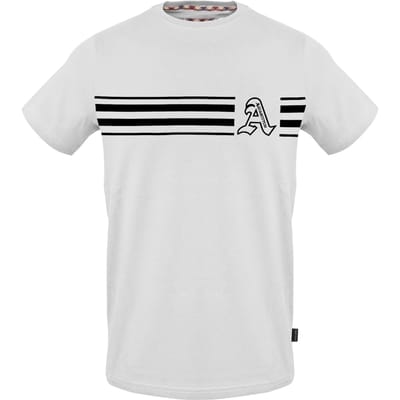 Aquascutum Unisex T-shirt voor volwassenen met de letter A (Wit)