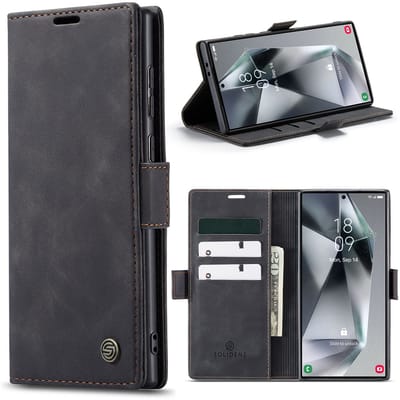 Solidenz Hoesje - Geschikt voor Samsung Galaxy S25 Ultra - Urban Book - Zwart