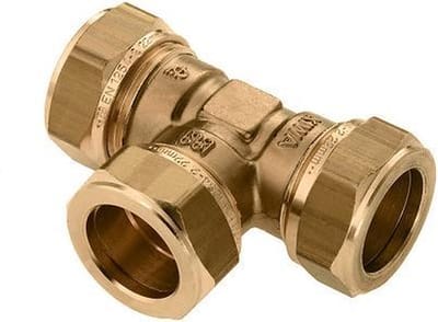 Bonfix messing knelfitting T-stuk 10mm FFF
