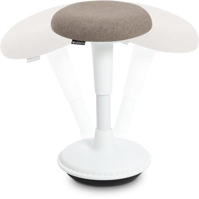 Wobblez® Spine Wiebelkruk - in hoogte verstelbare bureaukruk van 45-65 cm - Pebble zitting Wit frame