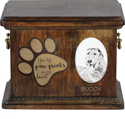 Ierse Wolfhond - gepersonaliseerde urn met foto voor hondenas
