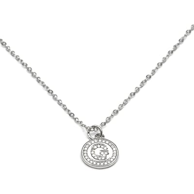Luxenter Ketting met glanzende zirkonia, afwerking in rhodium - Alphabet