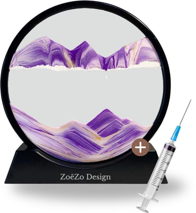ZoeZo Zandkunst in Glas - Zandloper - Bewegende Zand Schilderij - Sand Art - Paars