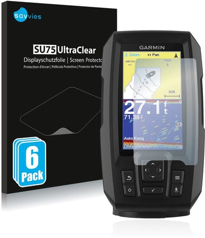 Savvies - Screenprotector voor Garmin Striker Vivid 4cv - Folie Beschermfolie transparant 6 Stuks