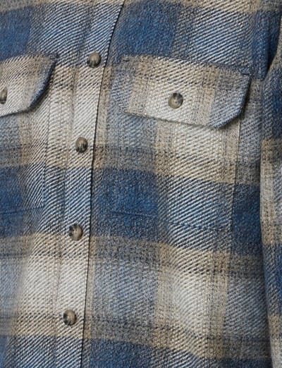 Casa Moda overshirt blauw geruit casual fit katoen