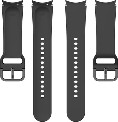 Siliconen bandje - geschikt voor Samsung Galaxy Watch 7 / Watch FE / Watch 6 / Watch 6 Classic / Watch 5 / Watch 5 Pro / Watch 4 / Watch 4 Classic - maat S / M - zwart