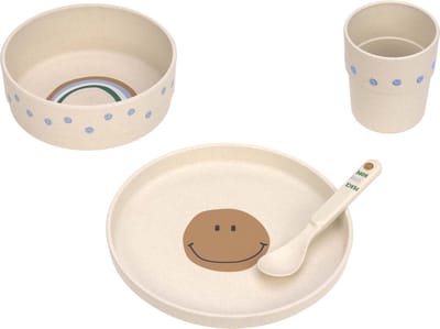 Lässig serviesset PP/Cellulose - Happy Rascals Smile sky blue