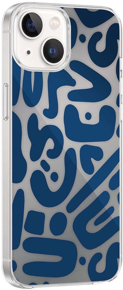 Bigben Connected, Hoesje geschikt voor iPhone 13/14 - Hars Blauwe Patronen, Blauw
